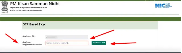 aadhaar registred mobile number option